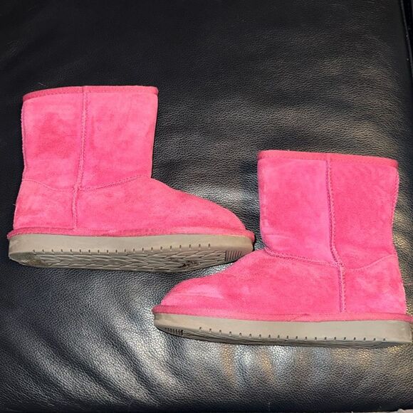 UGG KOOLABURRA Victoria Fandango Pink Suede Faux Fur Short Boot - Picture 7 of 8